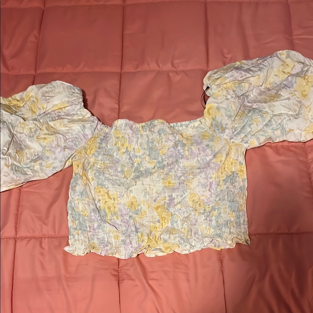 Floral Puff Sleeve Women Top